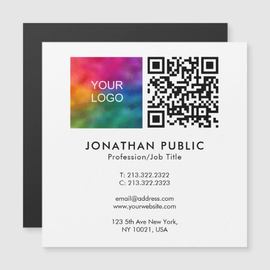 Nom de l'employé Code QR Modèle du logo de l'entre (Devant / Derrière)