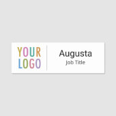 Nom de l'employé Étiquette magnétique avec logo de (Devant)