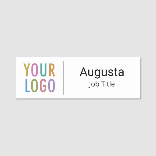 Nom de l'employé Étiquette magnétique avec logo de (Devant)