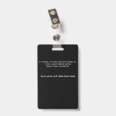 Nom de l'employé Numéro de carte Badges Badges - N (Arrière avec clip)