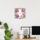 Nom de l'enfant et affiche de la nurserie d'animau (Bureau à domicile)