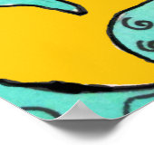 Nom de l'enfant Poster du reptile Chameleon jaune (Coin)