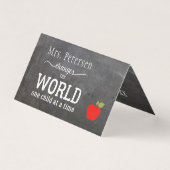 Nom de l'enseignant chalkboard blanc typographie c (Front)