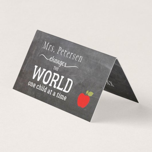 Nom de l'enseignant chalkboard blanc typographie c (Front)