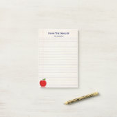 Nom de l'enseignant de l'école Apple Lined Post-it (Sur un bureau)