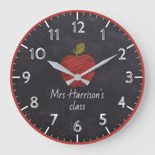 Nom de l'enseignant Faux Chalkboard Horloge de cla