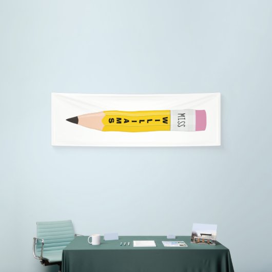Nom de l'enseignant Pencil Bannière de classe (Salon professionnel)
