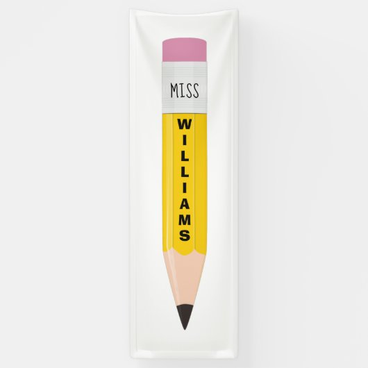 Nom de l'enseignant Pencil Bannière de classe (Vertical)
