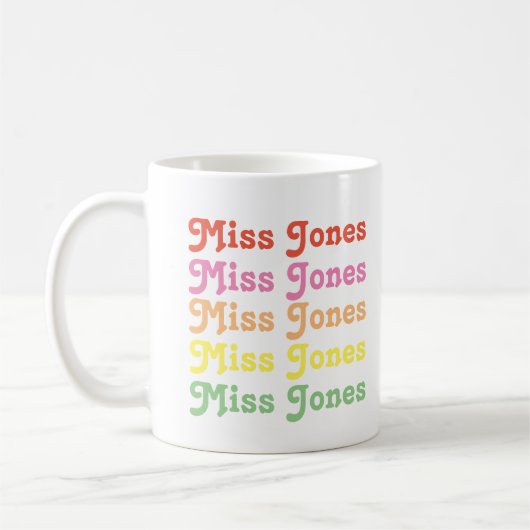 Nom de l'enseignant personnalisé École Mug personn (Gauche)