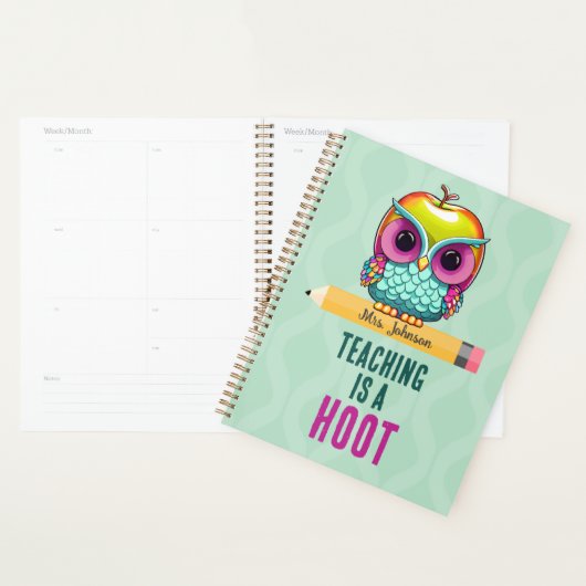 Nom de l'enseignant personnalisé Planificateur de  (Devant avec enveloppe)