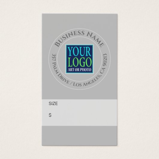 Nom de l'entreprise, adresse du logo, taille et pr (Devant)