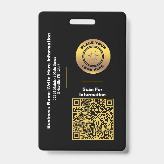 Nom de l'entreprise Code barre de code QR Badge pe (Avant)