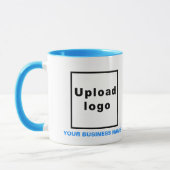 Nom de l'entreprise et logo sur la Mug Combo bleu (Gauche)