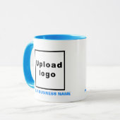 Nom de l'entreprise et logo sur la Mug Combo bleu (Devant gauche)