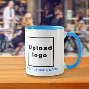 Nom de l'entreprise et logo sur la Mug Combo bleu