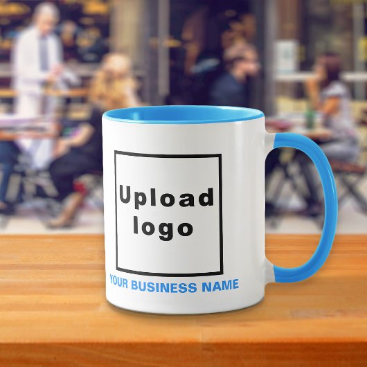 Nom de l'entreprise et logo sur la Mug Combo bleu