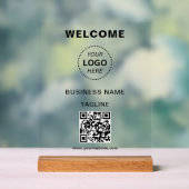 Nom de l'entreprise Logo et code QR Welcome Signal (Neutre)
