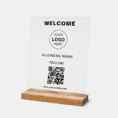 Nom de l'entreprise Logo et code QR Welcome Signal (Angle)