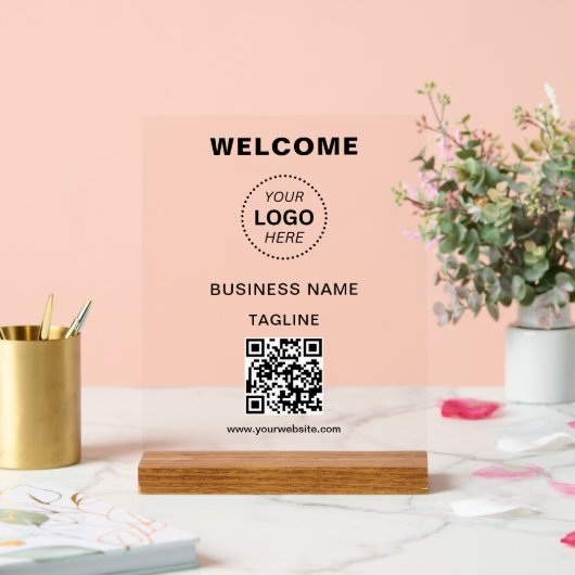 Nom de l'entreprise Logo et code QR Welcome Signal (Mariage)