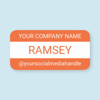 Nom de l'entreprise orange Étiquette ou Arrondi ma