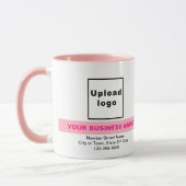 Nom de l'entreprise surligné sur un mug Combo rose (Gauche)