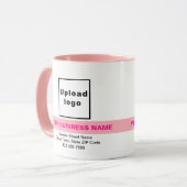 Nom de l'entreprise surligné sur un mug Combo rose (Devant gauche)