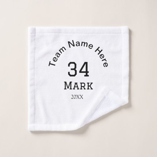 nom de l'équipe ajouter nom du joueur date sports (Gant de toilette)