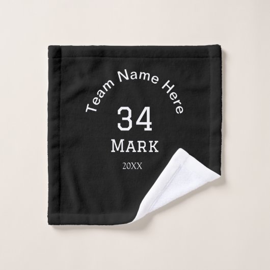 nom de l'équipe ajouter nom du joueur date sports  (Gant de toilette)