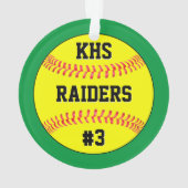 Nom de l'équipe de softball, lettres de l'école et (dos)