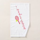Nom de l'équipe de tennis Personnalisé Rouge Blanc (Serviette à main)