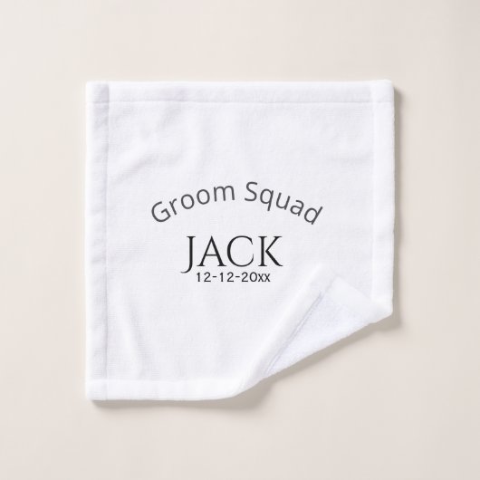 nom de l'équipe du marié date année lettre grasse (Gant de toilette)