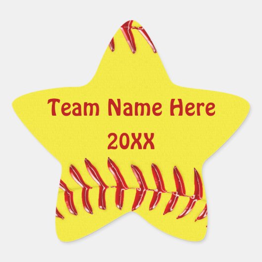 NOM DE L'ÉQUIPE et Stickers Softball en forme d'ét (Devant)