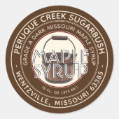 Nom de l'État Étiquette modifiable du sas de sirop (Devant)