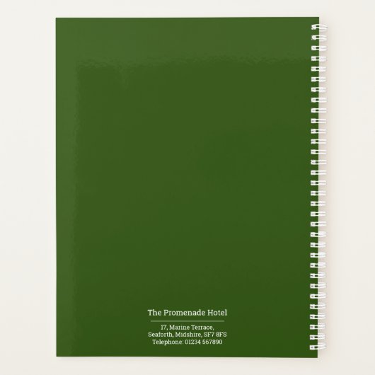 Nom de l'hébergement de l'hôtel Calendrier (Dos)