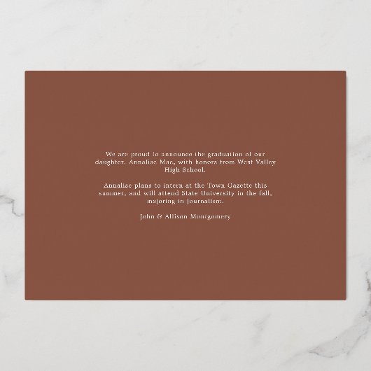 Nom de l'huile | Faire-part d'obtention d'une lice (Verso)