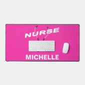 Nom de l'infirmière personnalisée rose (Clavier et souris)