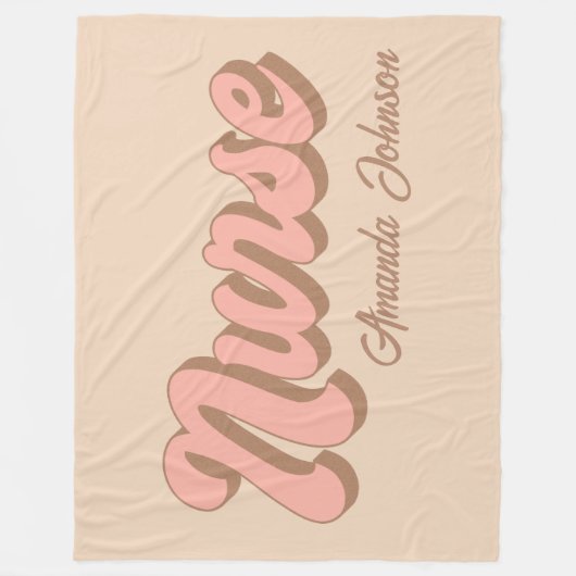 Nom de l'infirmière Retro Grosse couverture en pol (Devant)