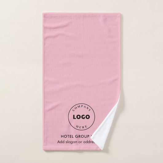 Nom de logo d'entreprise moderne simple rose (Serviette à main)