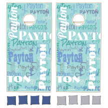 Nom de longueur moyenne Typographie Motif Bleu