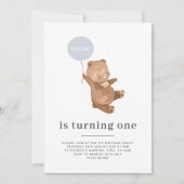 Nom de l'ours - 1er anniversaire Invitation - Ball (Devant)