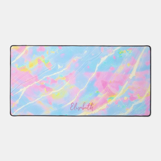 Nom de marbre clair rose et bleu pastel Abstrait (Recto)