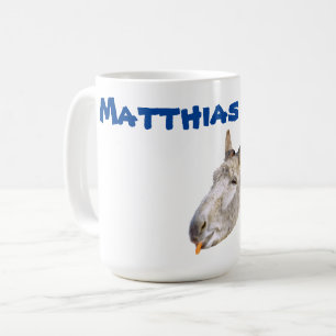 Nom De Matthias Avec Un Âne, Mug De Café