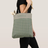 Nom de modèle vert argyle sac fourre-tout (De près)
