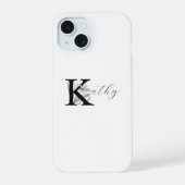 NOM DE MONOGRAMME BLANC MODERNE AVEC K FLORAL INIT (Verso)