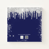 Nom de monogramme bleu bleu marine du carnet de cr (Dos)