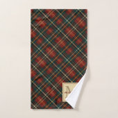 Nom de monogramme classique de Noël rouge tatan pl (Serviette à main)