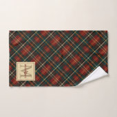 Nom de monogramme classique de Noël rouge tatan pl (Serviette à main)