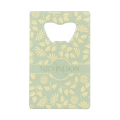 Nom de monogramme élégant Leaf Daisy Pastel Green (Devant)