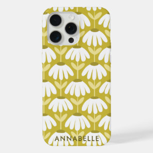Nom de monogramme en bas en or foncé floral vintag