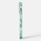 Nom de monogramme en bas Motif floral bleu sarcell (Côté gauche)
